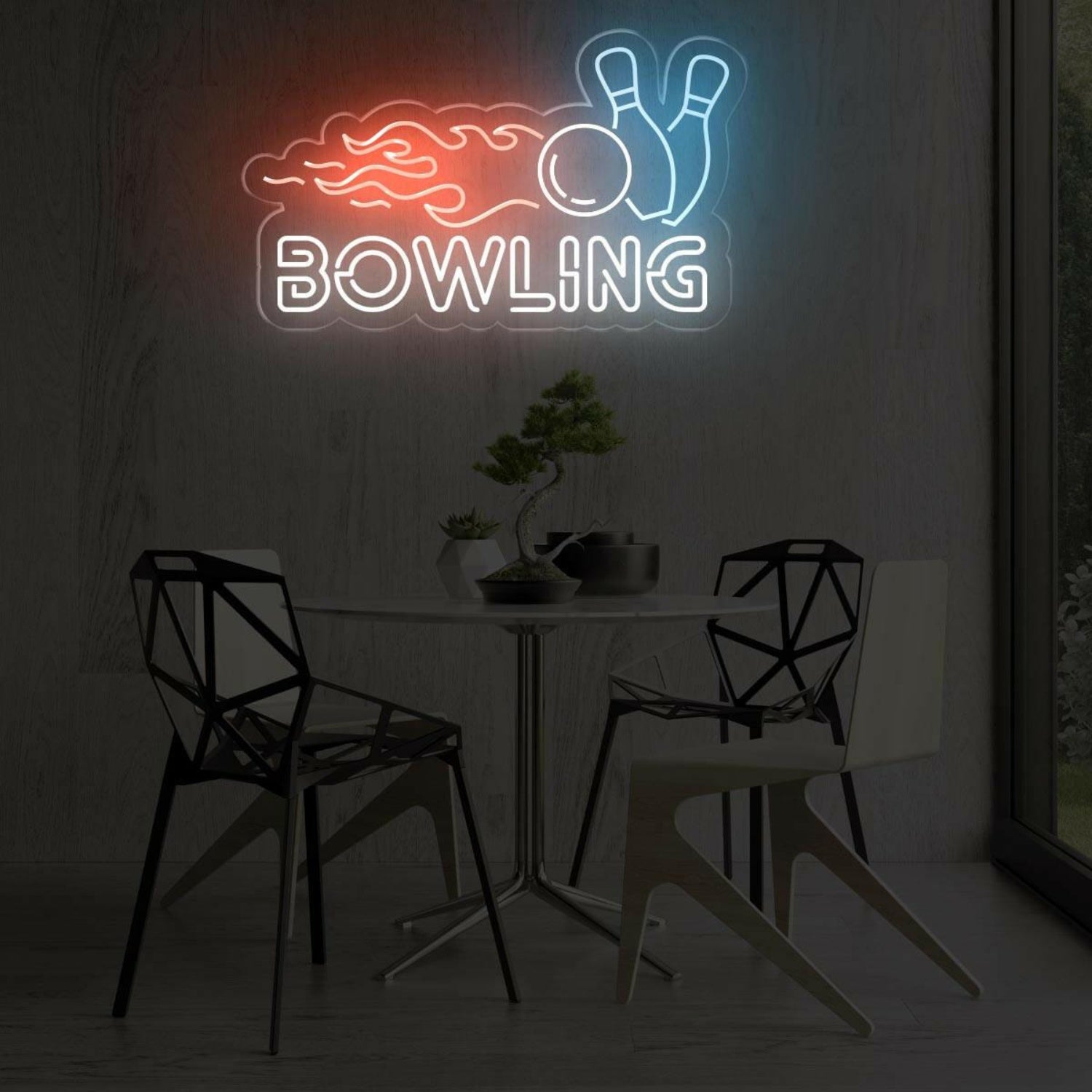 Red Blue White Bowling Led Neon Sign For Alleys Game Room Decor | Shineneon