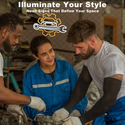 Red Blue White Industrial Garage Led Neon Sign For Auto Shop Decor | Shineneon