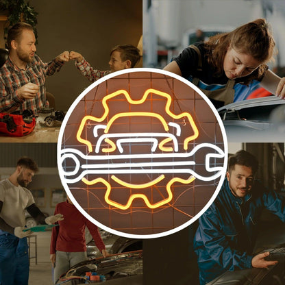 Red Blue White Industrial Garage Led Neon Sign For Auto Shop Decor | Shineneon