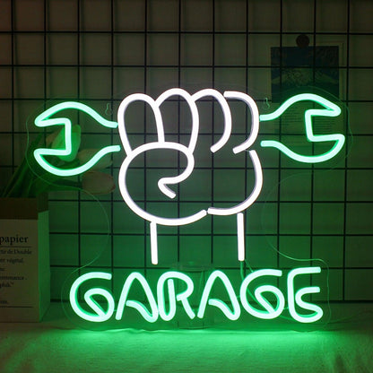 Red Blue White Industrial Garage Led Neon Sign For Auto Shop Decor | Shineneon