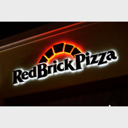 Red Brick Pizza 3D Backlit Channel Letters Led Light Sign - Shineneon