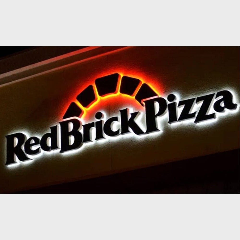 Red Brick Pizza Logo 3D Backlit Channel Letters Led Light Sign - Shineneon