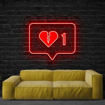 Red Broken Heart Led Neon Sign Indoor Wall Decor Art | Shineneon