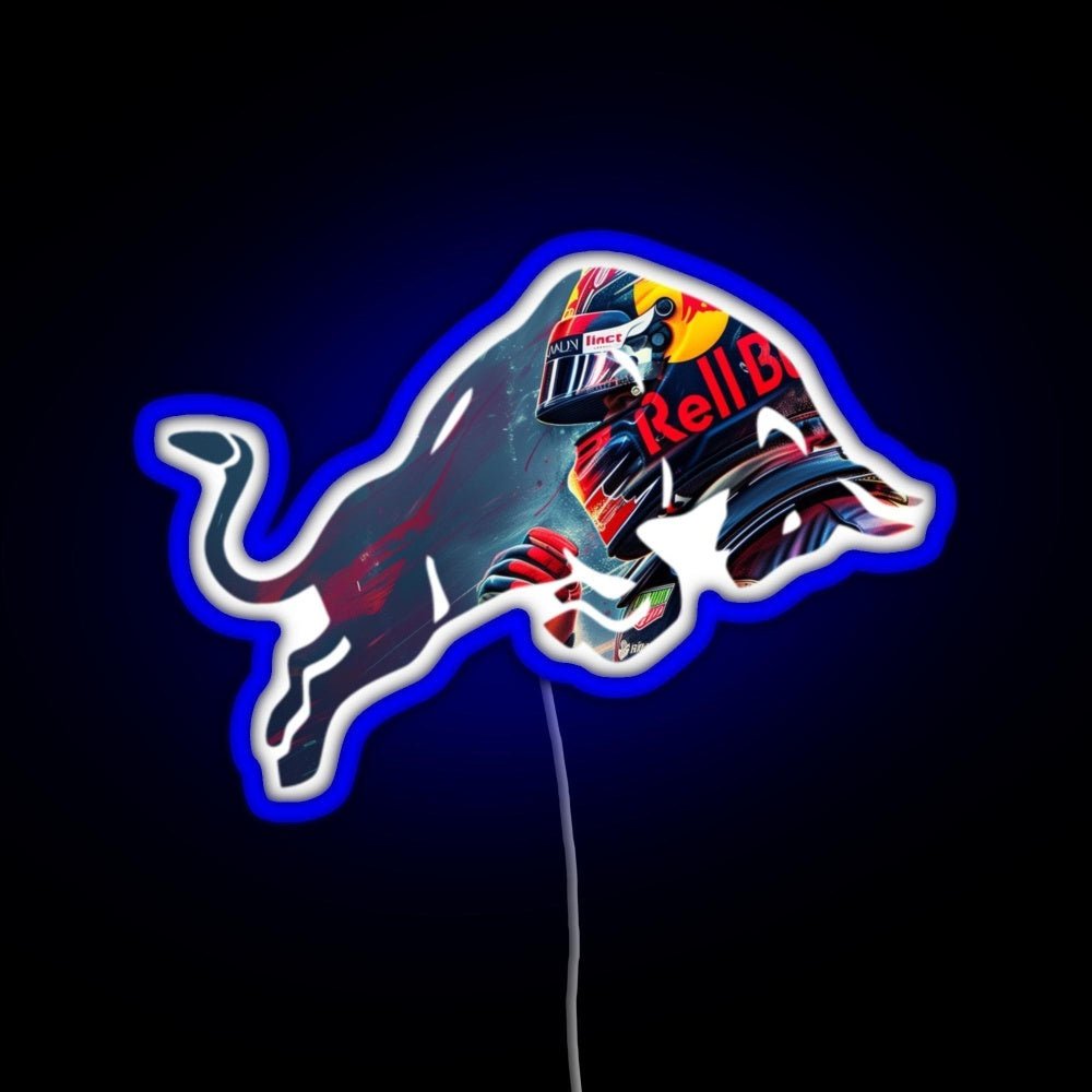 Red Bull Racing Verstappen Design Rgb Led Neon Sign Pop Wall Art - Shineneon