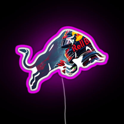 Red Bull Racing Verstappen Design Rgb Led Neon Sign Pop Wall Art - Shineneon
