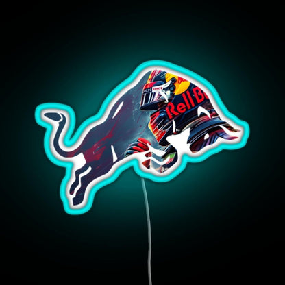 Red Bull Racing Verstappen Design Rgb Led Neon Sign Pop Wall Art - Shineneon
