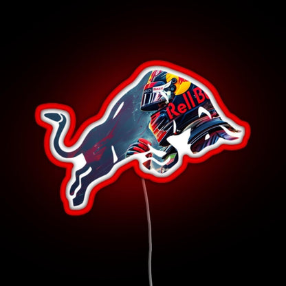 Red Bull Racing Verstappen Design Rgb Led Neon Sign Pop Wall Art - Shineneon