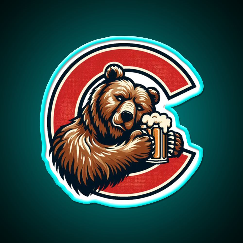 Red C Cornell Bear Beer Bar Decor Led Neon Sign Rgb Color - Size and dimension reference