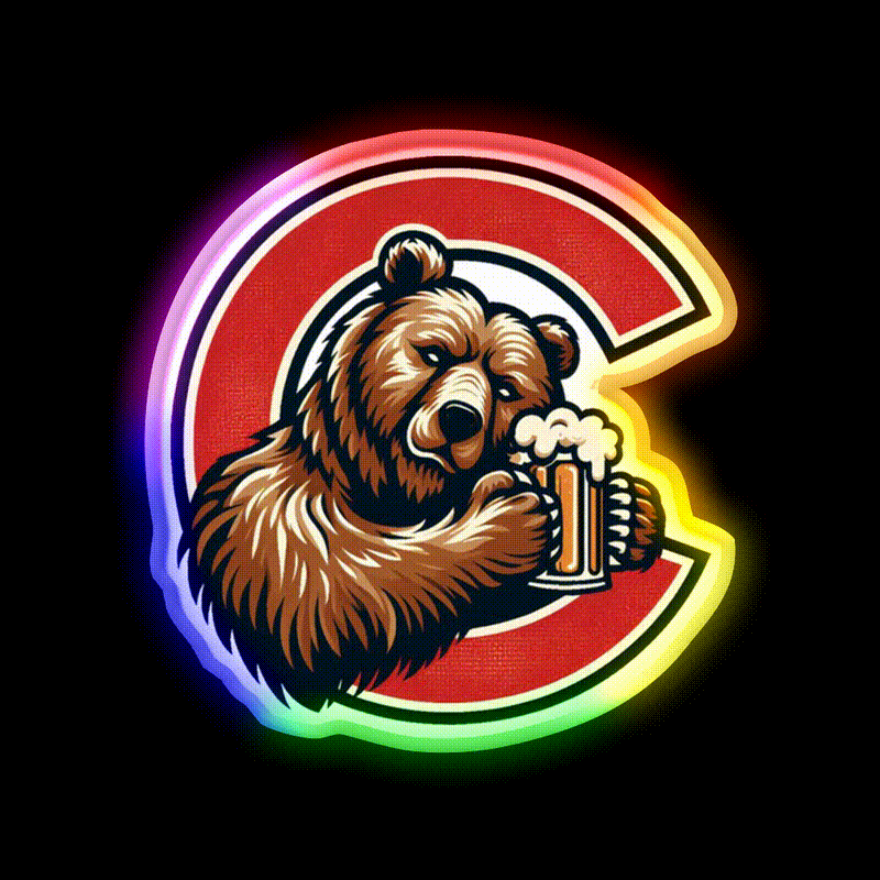Red C Cornell Bear Beer Bar Decor Led Neon Sign Rgb Color - LED neon sign close-up detail