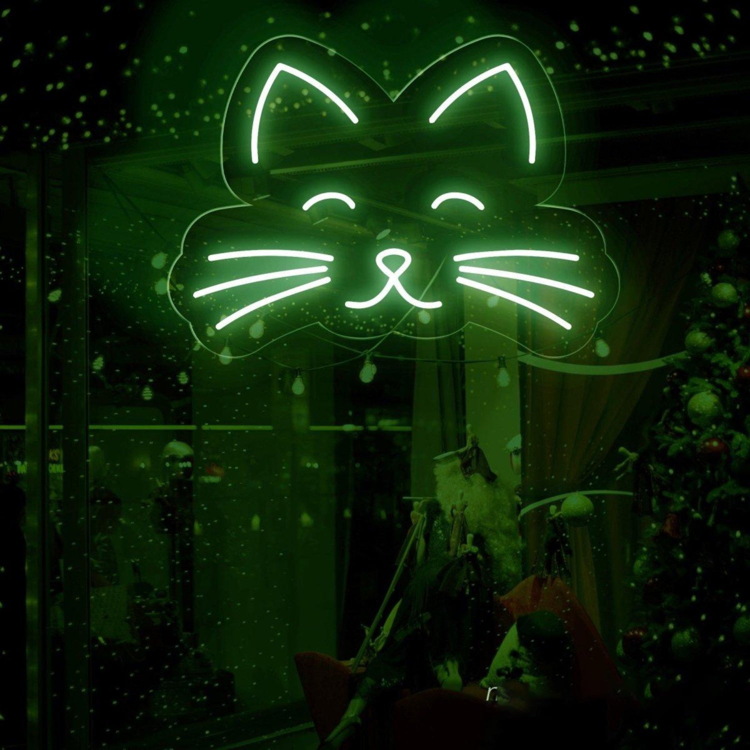 Red Cartoon Cat Face Led Neon Sign For Home Cafe Pet Shop Wall Decor | Shineneon