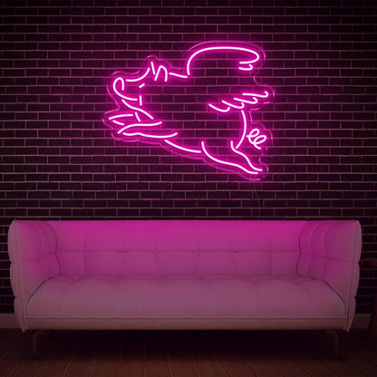 Red Cartoon Flying Pig Led Neon Sign For Modern Home Decor | Shineneon