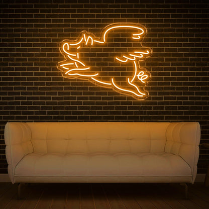 Red Cartoon Flying Pig Led Neon Sign For Modern Home Decor | Shineneon