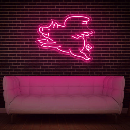 Red Cartoon Flying Pig Led Neon Sign For Modern Home Decor | Shineneon