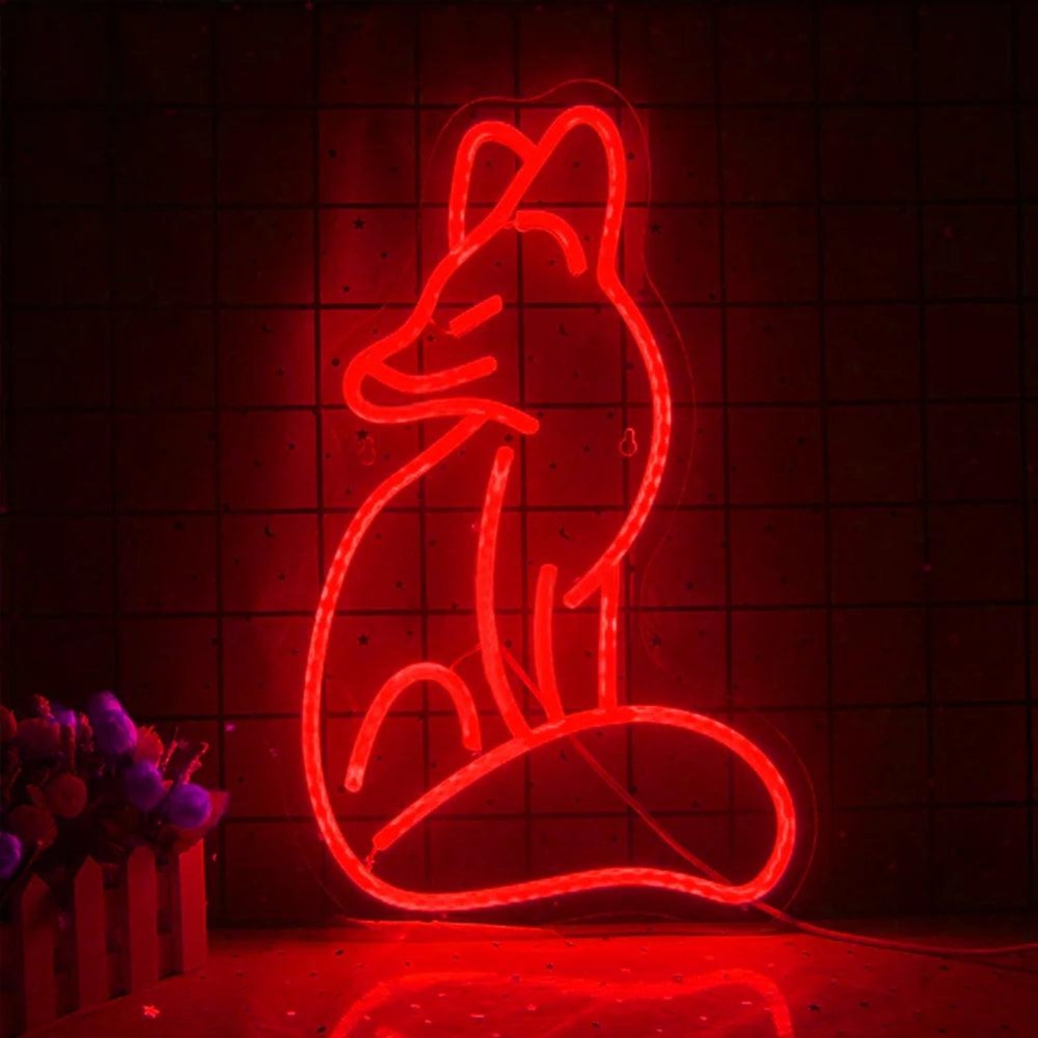 Red Cartoon Fox Led Neon Sign For Room Wall Cafe Home Decor | Shineneon