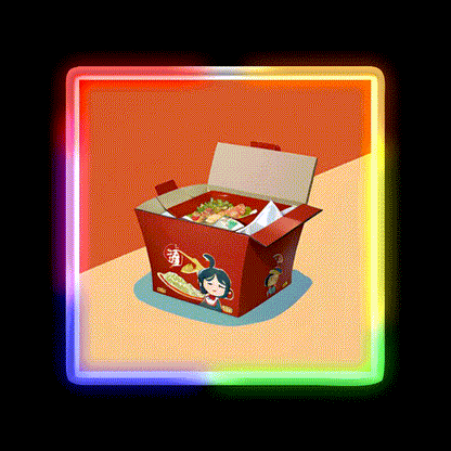 Red Chinese Take Out Box Led Neon Sign Chinese Food Rgb Color