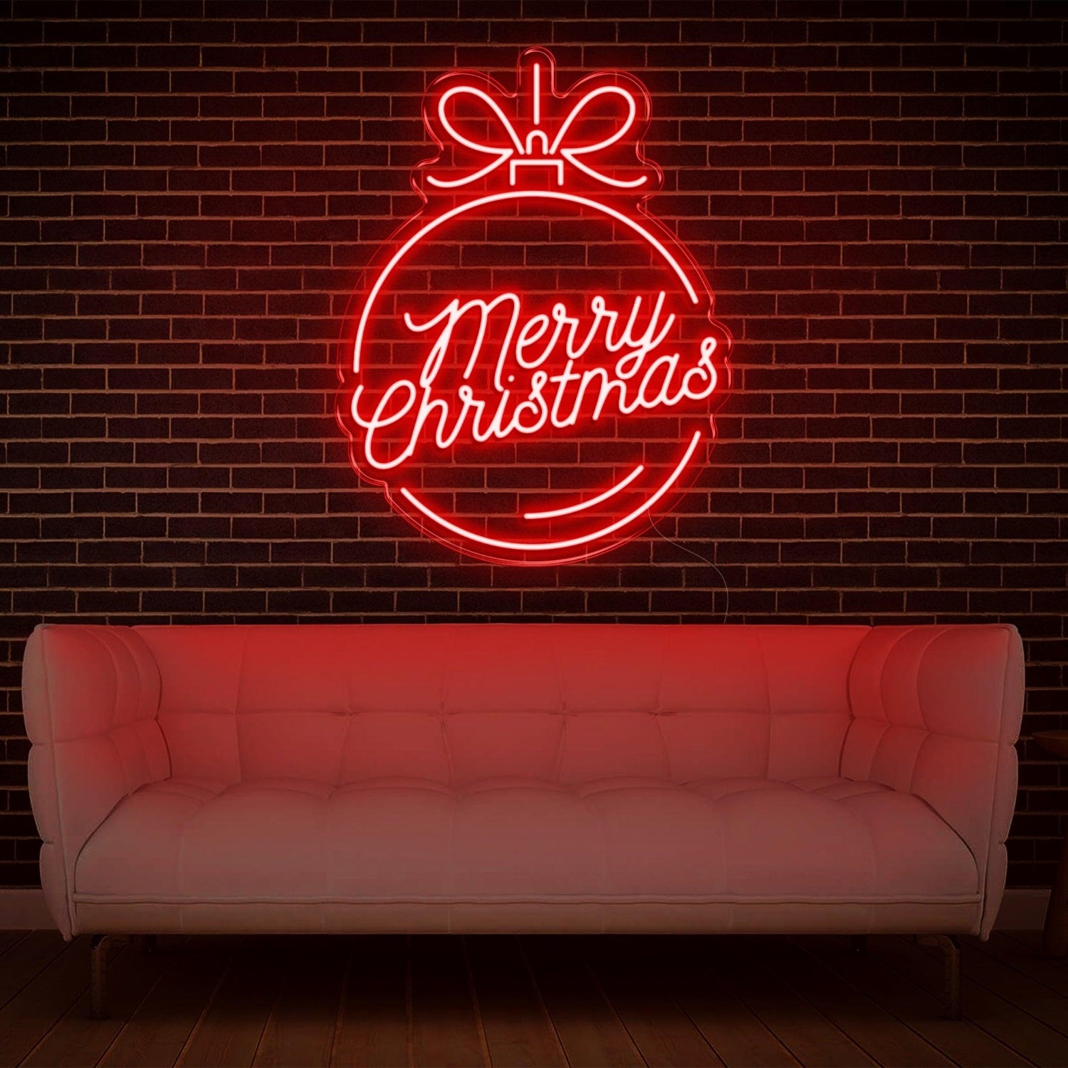 Red Christmas Ball Merry Christmas Led Neon Sign Indoor Wall Holiday Decor | Shineneon