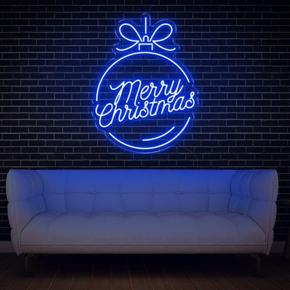 Red Christmas Ball Merry Christmas Led Neon Sign Indoor Wall Holiday Decor | Shineneon