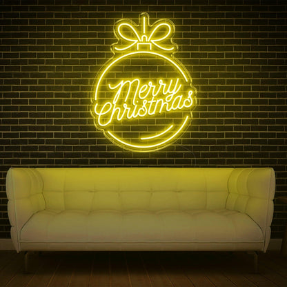 Red Christmas Ball Merry Christmas Led Neon Sign Indoor Wall Holiday Decor | Shineneon