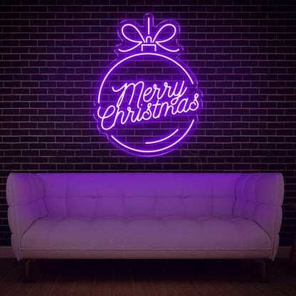 Red Christmas Ball Merry Christmas Led Neon Sign Indoor Wall Holiday Decor | Shineneon