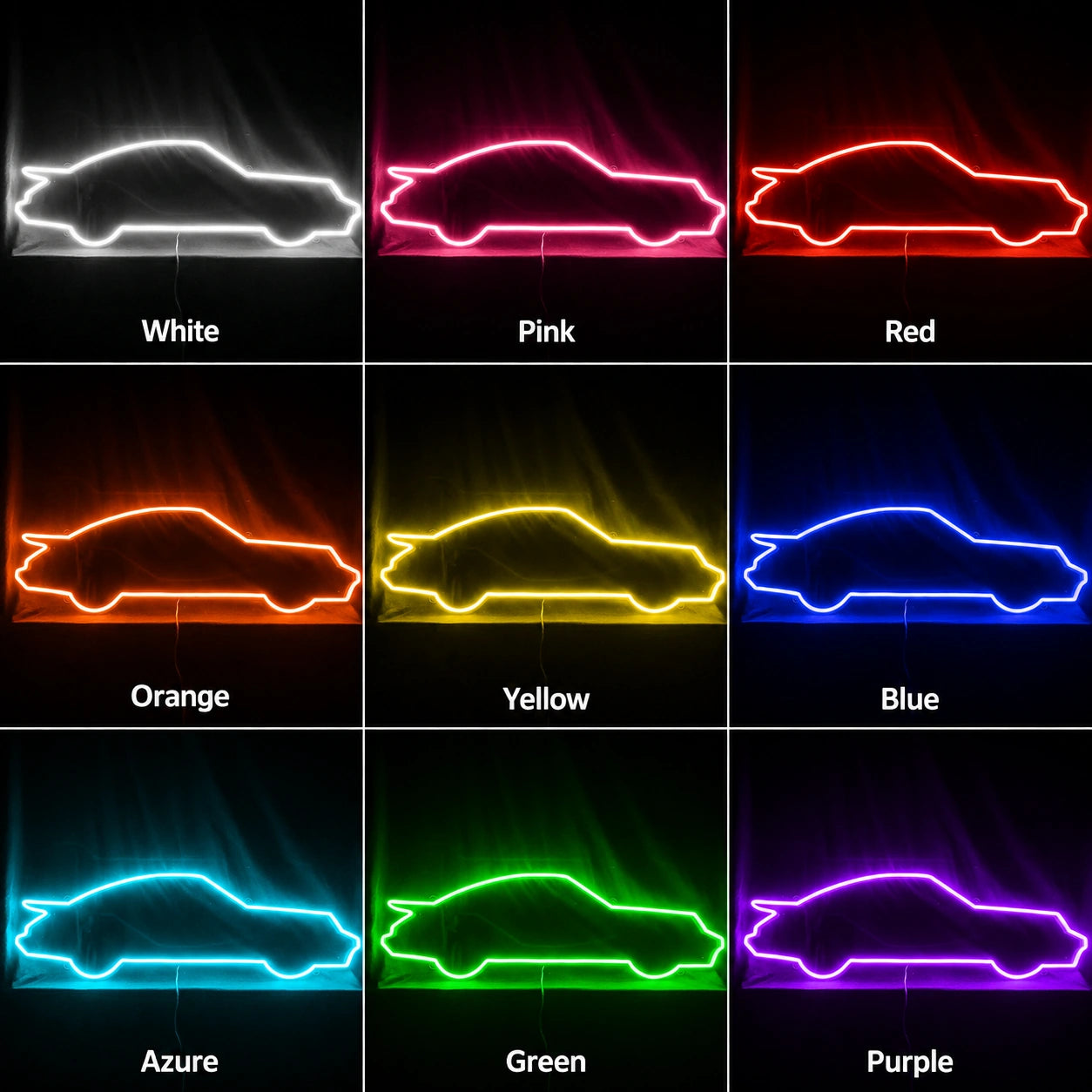 Red Classic Car Outline Neon Sign LED Neon Sign color grid