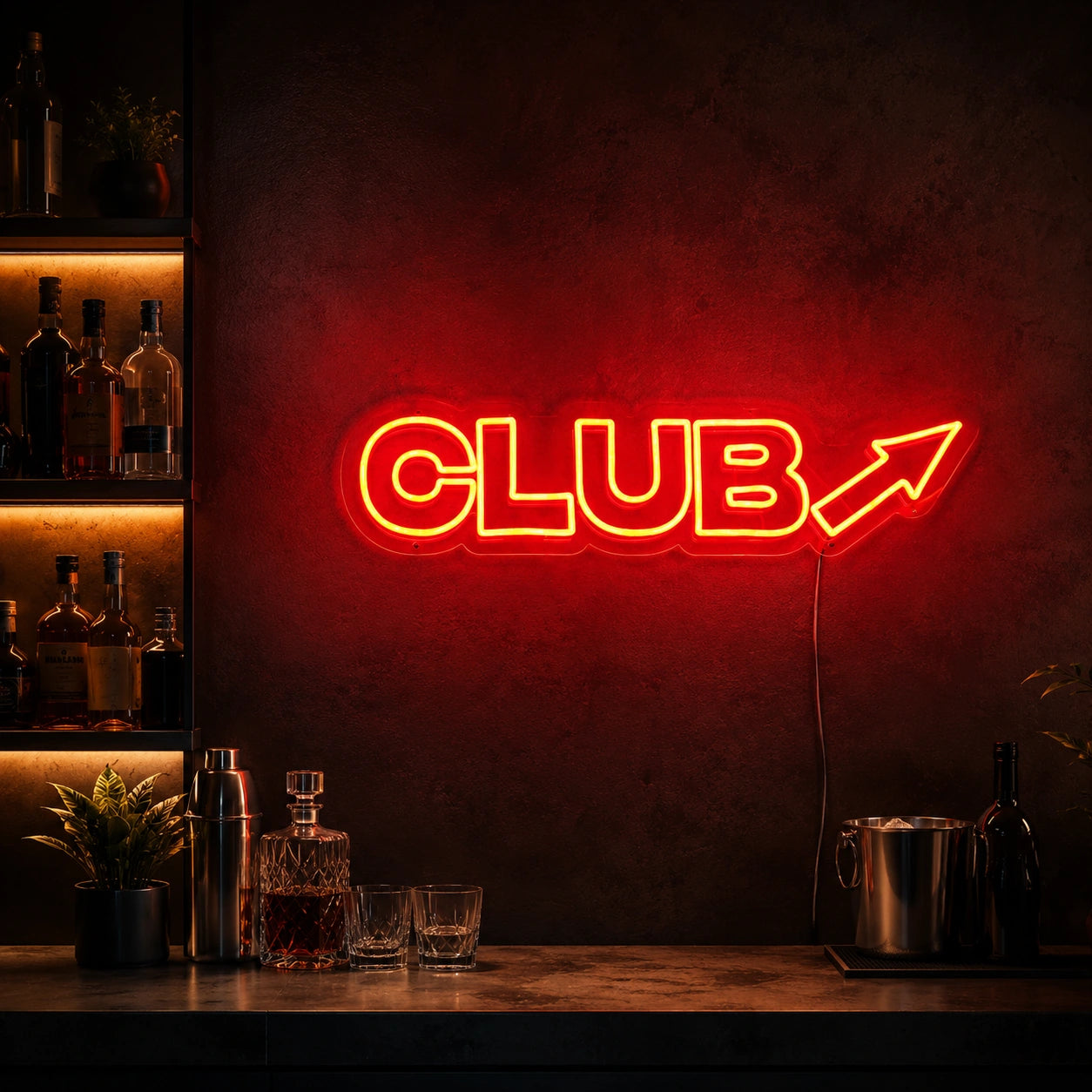 Red Club Arrow Neon Sign LED Neon Sign high-converting product image