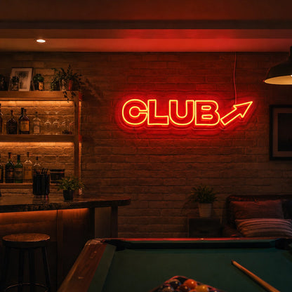 Red Club Arrow Neon Sign LED Neon Sign real lifestyle scene