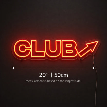 Red Club Arrow Neon Sign LED Neon Sign size image