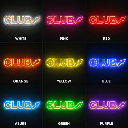 Red Club Arrow Neon Sign LED Neon Sign color grid