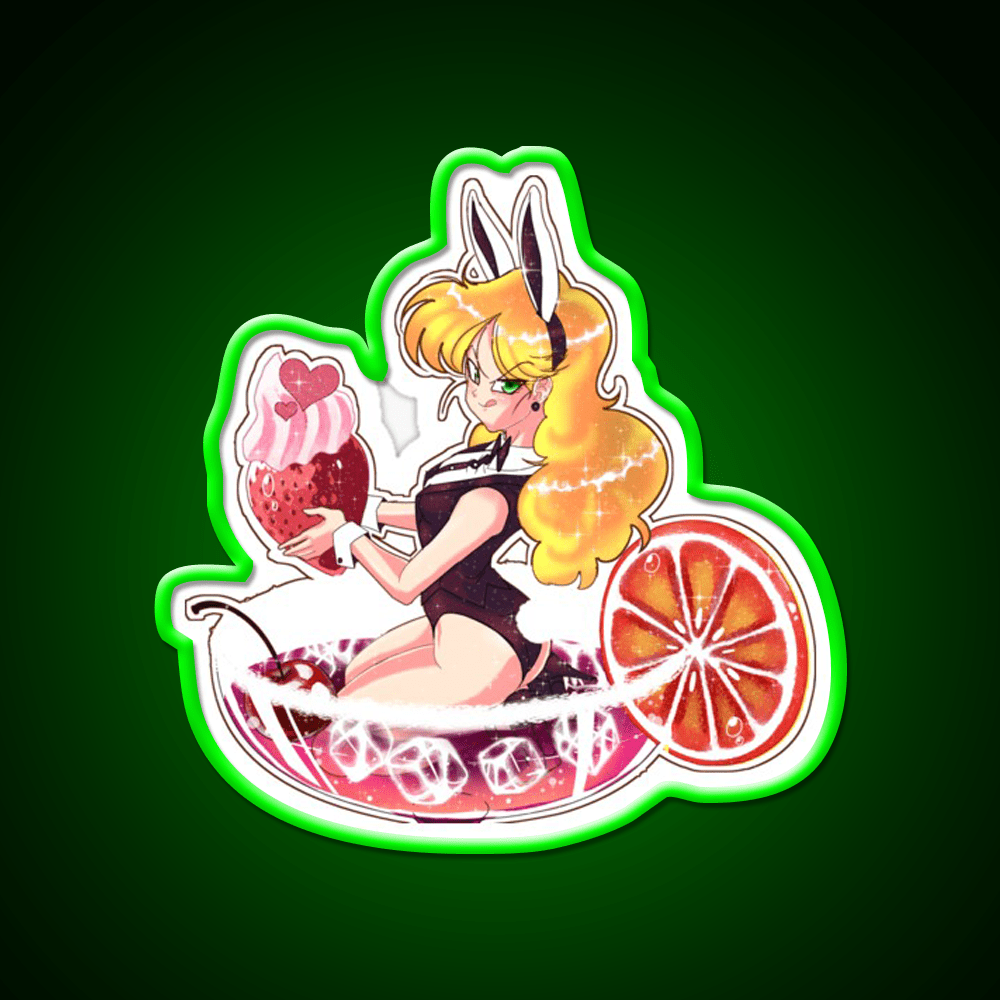 Red Cocktail Bunny Cocktail Bar Decor Led Neon Sign Rgb Color - Shineneon
