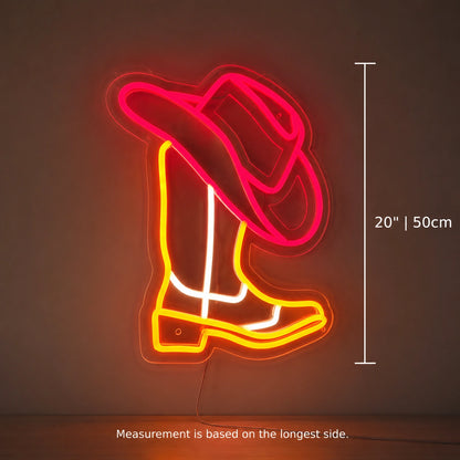 Red Cowgirl Boot Neon Sign LED Neon Sign size image