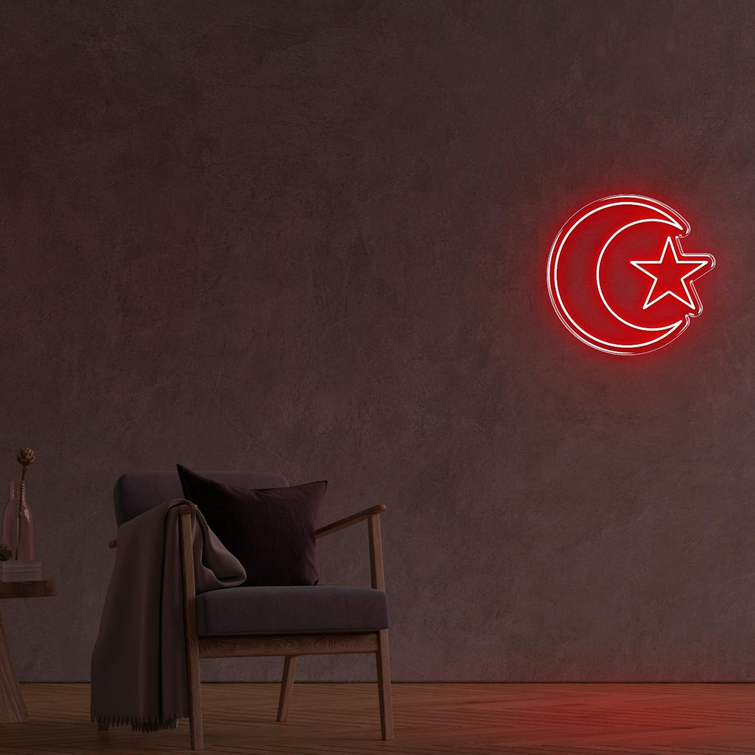 Red Crescent Star Led Neon Sign For Home Decor | Shineneon