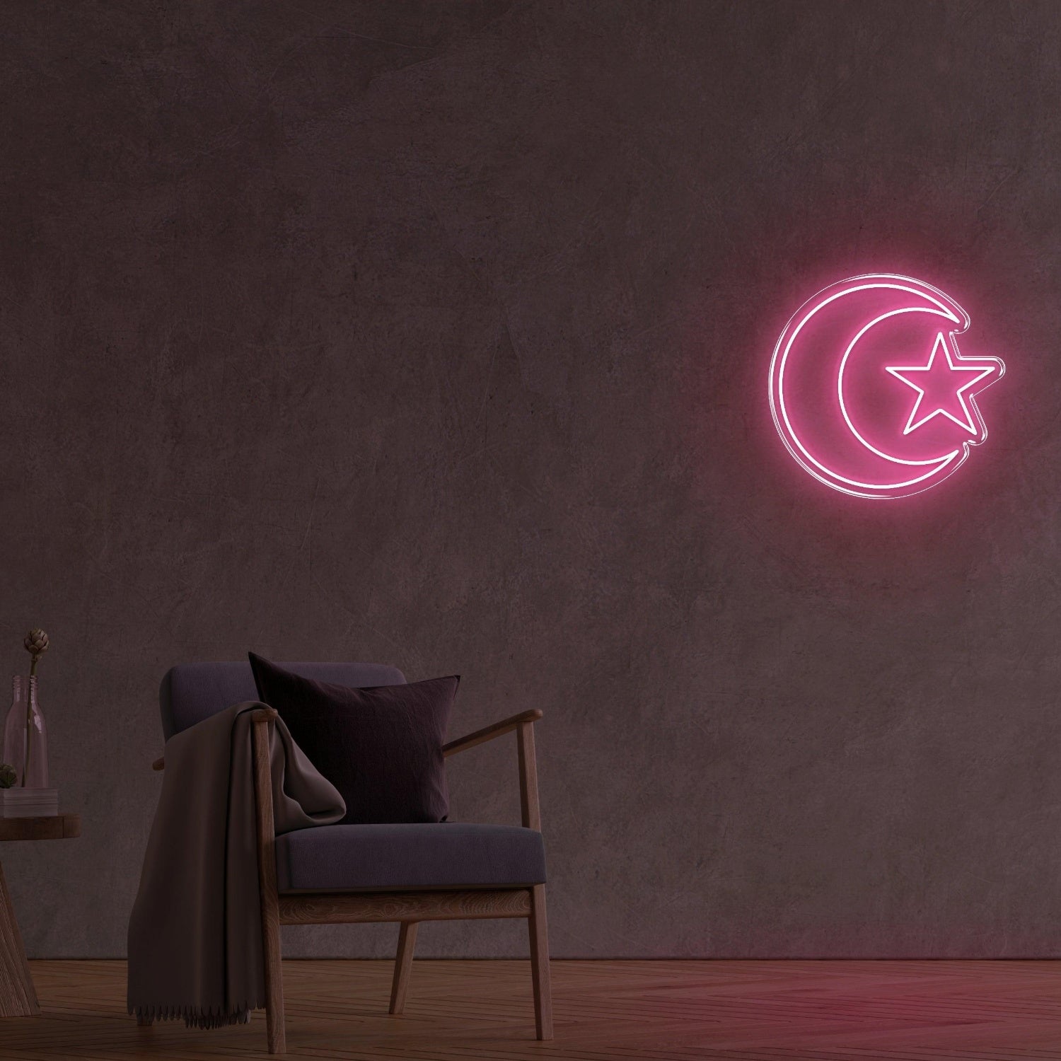 Red Crescent Star Led Neon Sign For Home Decor | Shineneon