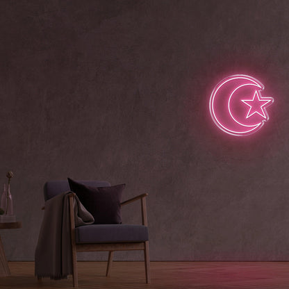 Red Crescent Star Led Neon Sign For Home Decor | Shineneon