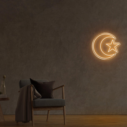 Red Crescent Star Led Neon Sign For Home Decor | Shineneon