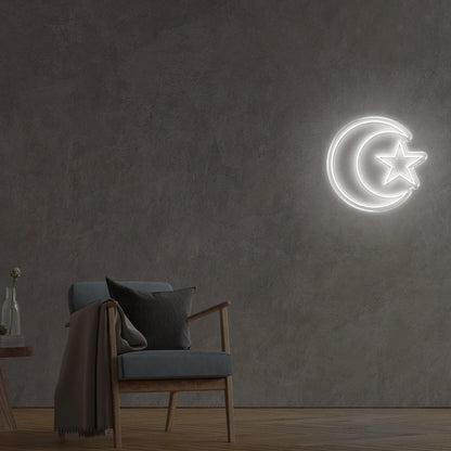 Red Crescent Star Led Neon Sign For Home Decor | Shineneon