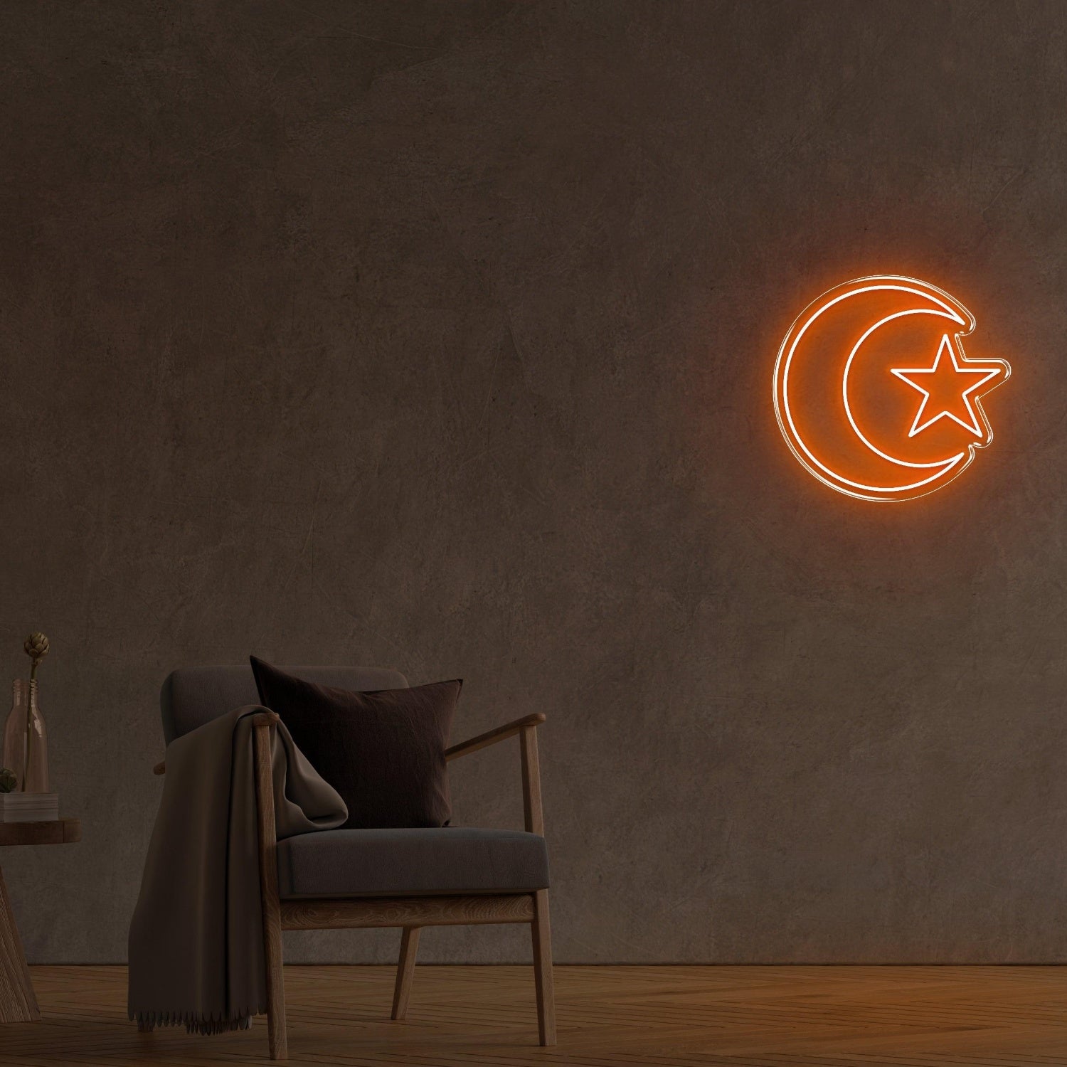 Red Crescent Star Led Neon Sign For Home Decor | Shineneon