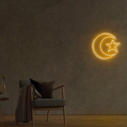 Red Crescent Star Led Neon Sign For Home Decor | Shineneon