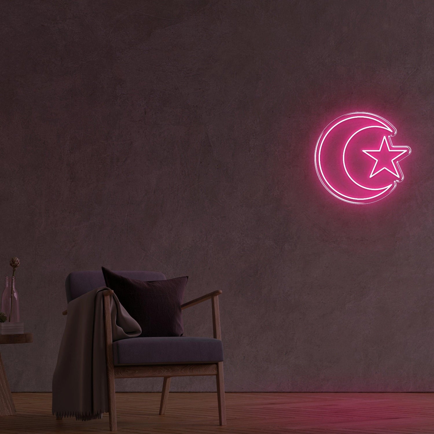 Red Crescent Star Led Neon Sign For Home Decor | Shineneon