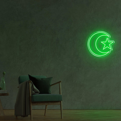 Red Crescent Star Led Neon Sign For Home Decor | Shineneon