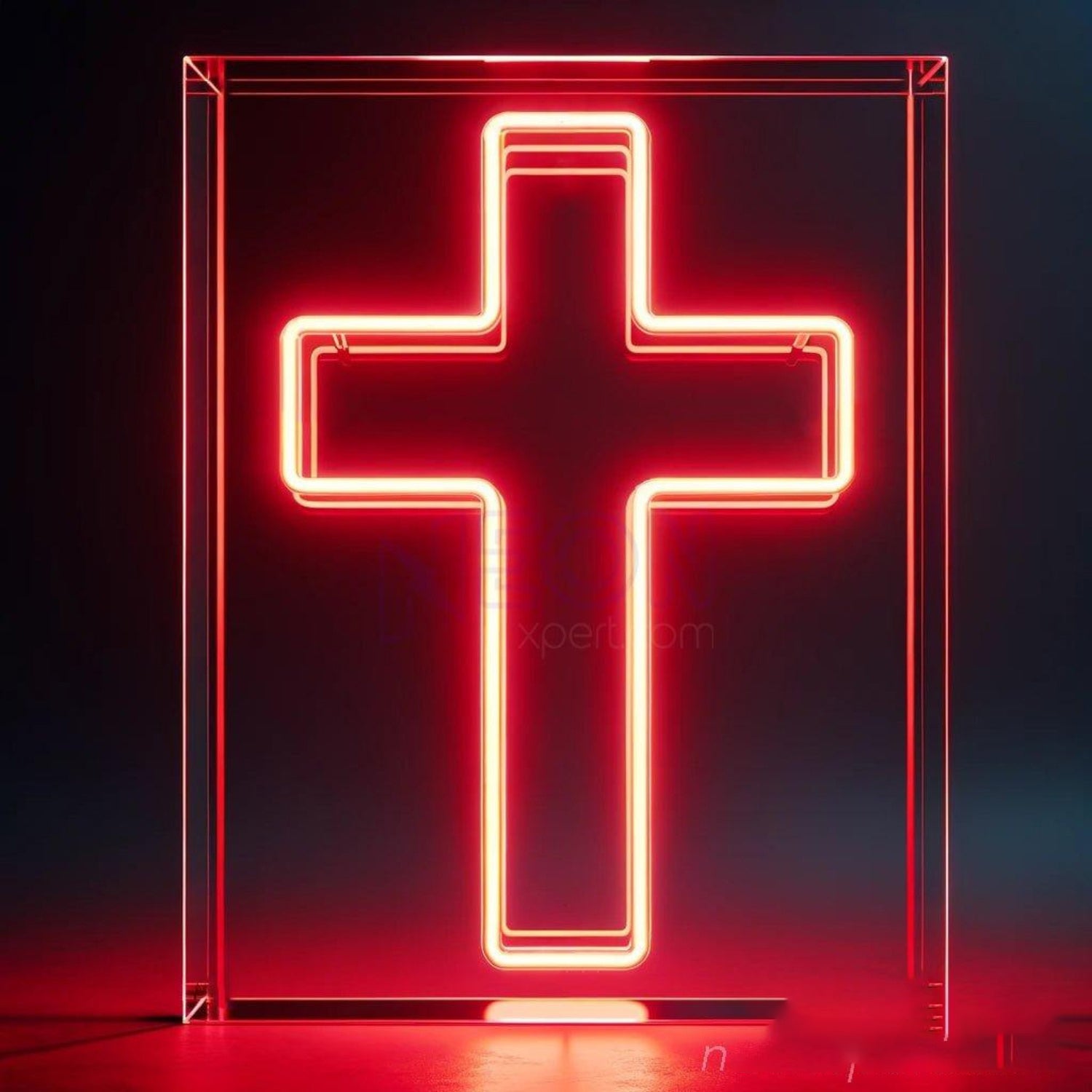 Red Cross Led Neon Sign Church Religious Wall Decor Art - Shineneon