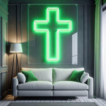 Red Cross Led Neon Sign Church Religious Wall Decor Art | Shineneon