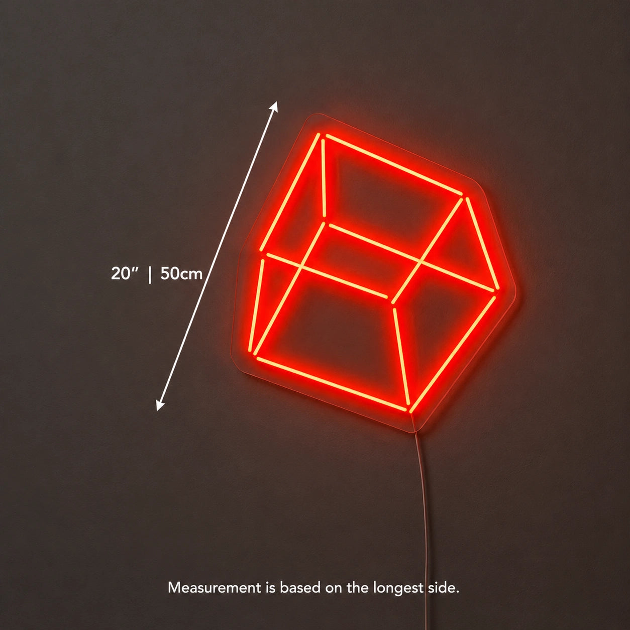 Red Cube Neon Sign LED Neon Sign size image