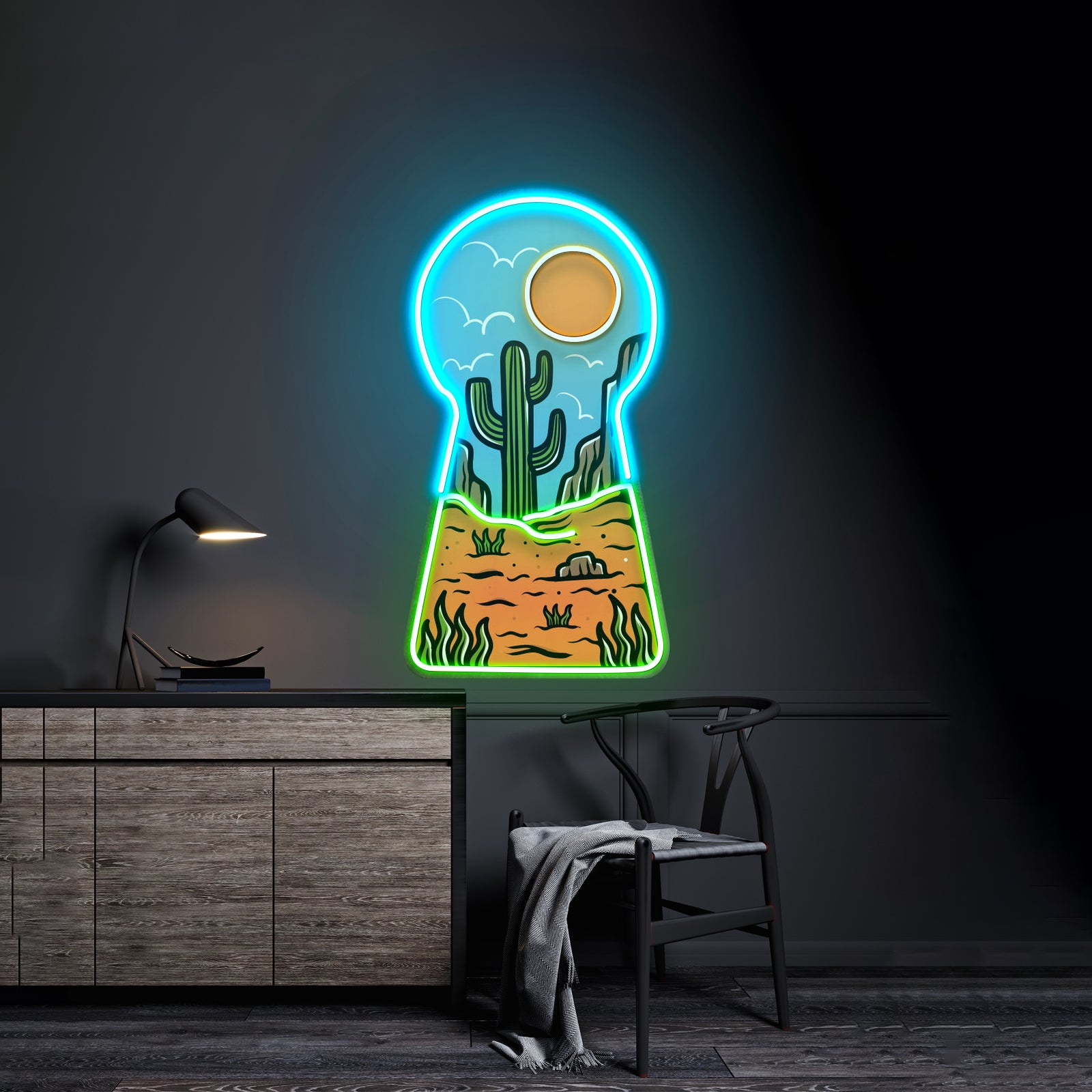 Red Heart Neon Acrylic Artwork - LED neon sign view 13