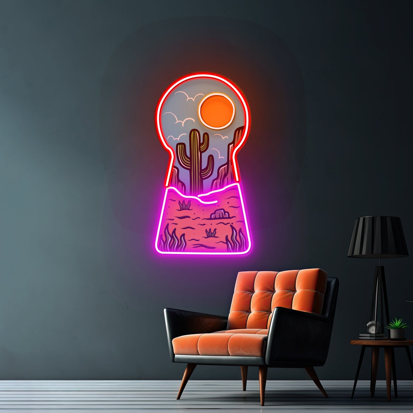 Red Heart Neon Acrylic Artwork - LED neon sign view 10