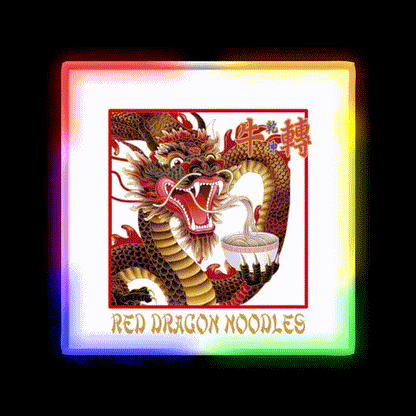 Red Dragon Noodles Led Neon Sign Chinese Food Rgb Color