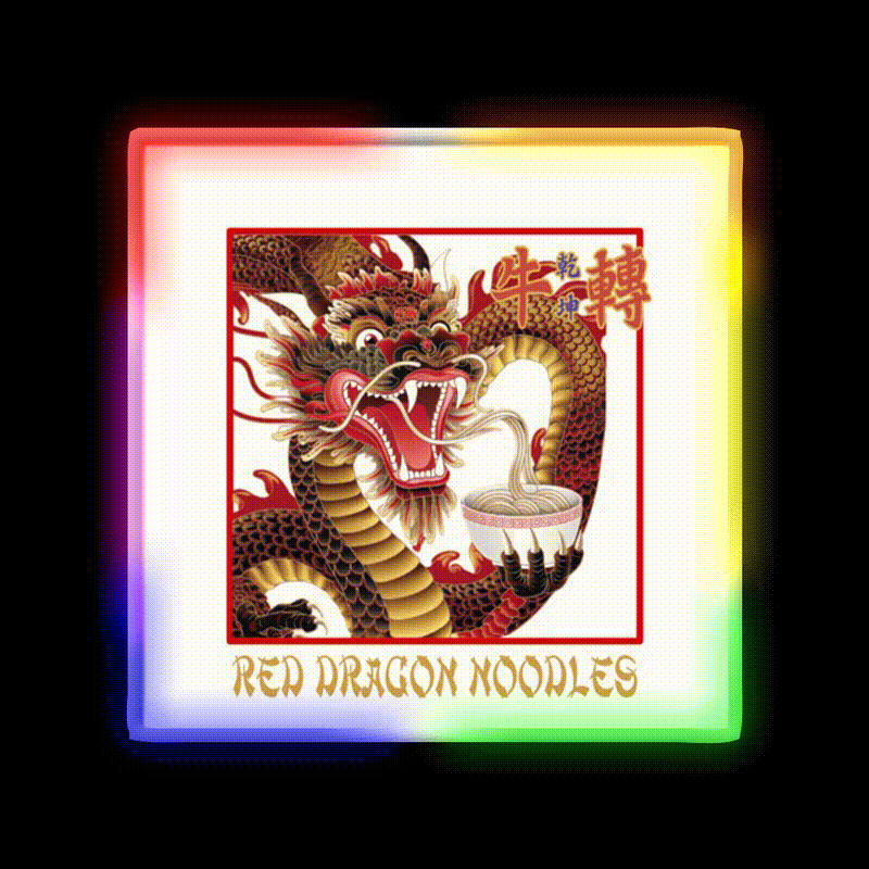 Red Dragon Noodles Led Neon Sign Chinese Food Rgb Color