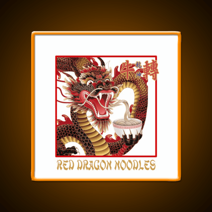 Red Dragon Noodles Led Neon Sign Chinese Food Rgb Color - Shineneon