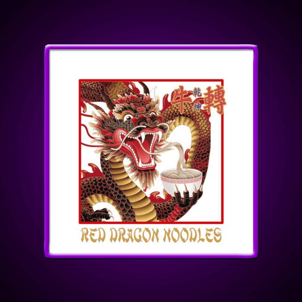 Red Dragon Noodles Led Neon Sign Chinese Food Rgb Color - Shineneon