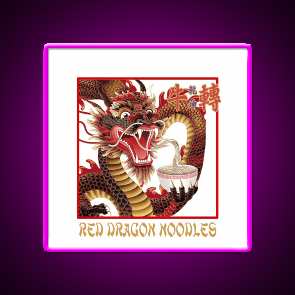 Red Dragon Noodles Led Neon Sign Chinese Food Rgb Color - Shineneon