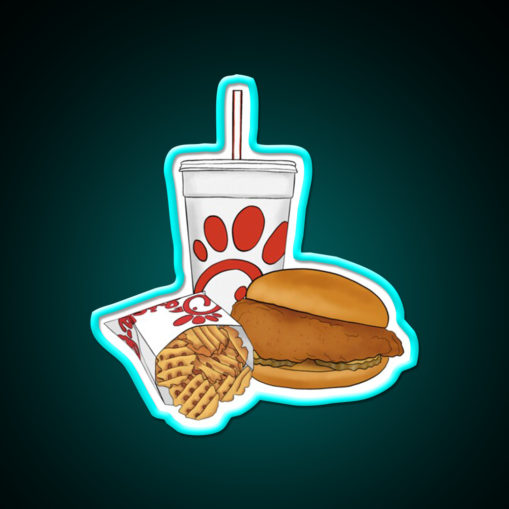 Red Fast Food Trio Fast Food Led Neon Sign For Burger Place Rgb Color